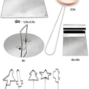 [LENITH] Dalgona Korean Squid Game Sugar Candy Cookies Stainless Copper Plate Making Tools 9pcs Set