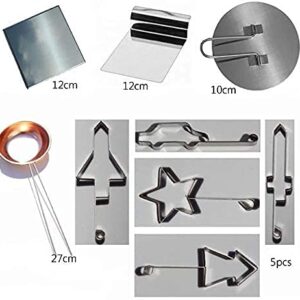 [LENITH] Dalgona Korean Squid Game Sugar Candy Cookies Stainless Copper Plate Making Tools 9pcs Set