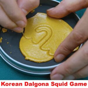 [LENITH] Dalgona Korean Squid Game Sugar Candy Cookies Stainless Copper Plate Making Tools 9pcs Set