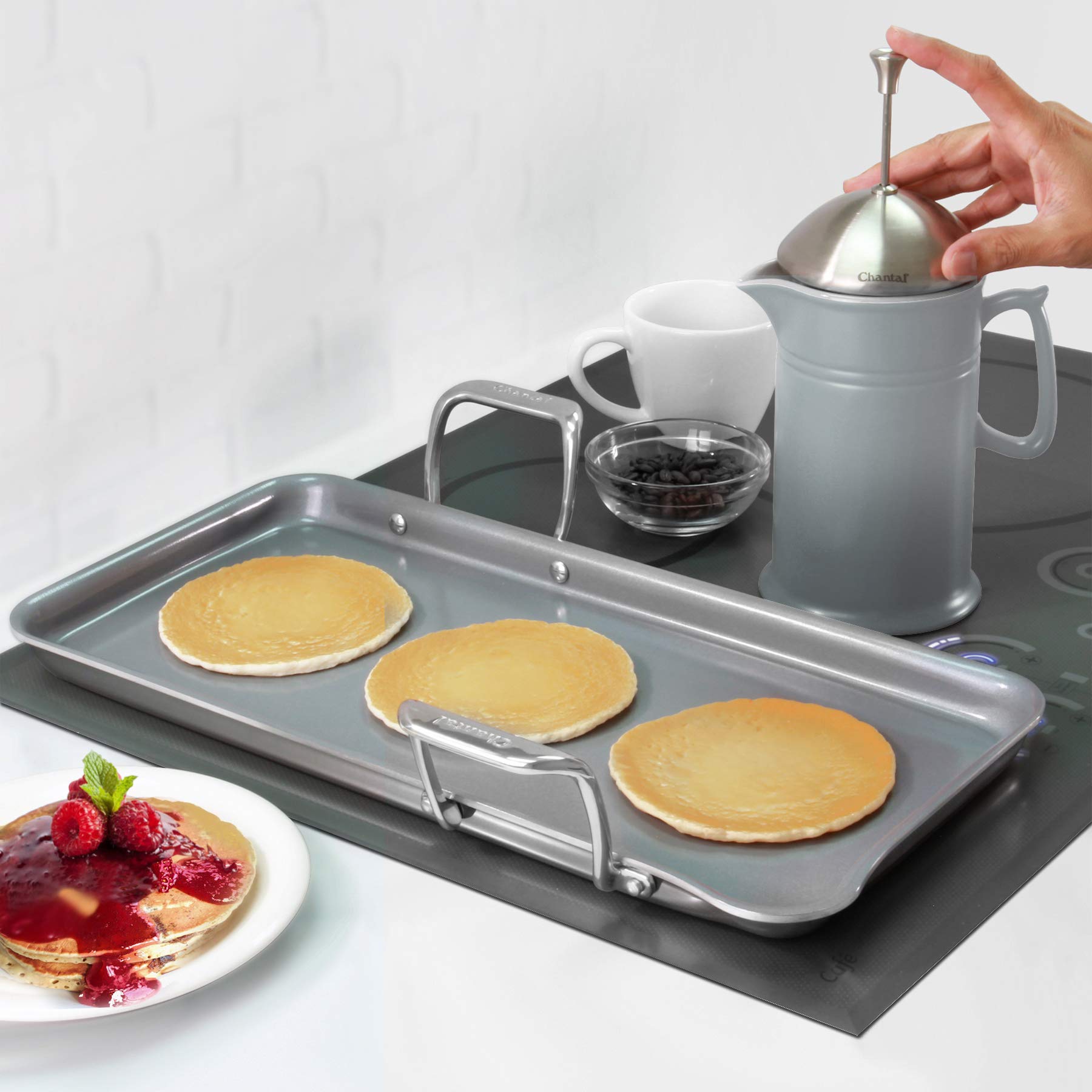 Chantal Stainless Steel Griddle, 19" x 9.5" (Ceramic Non Stick)