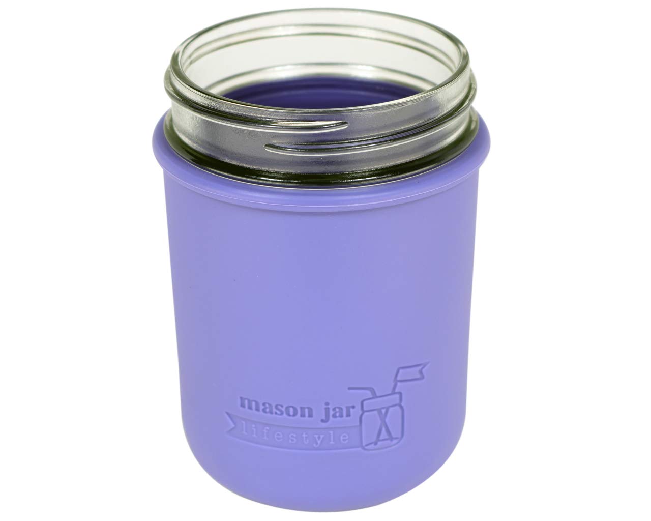 Wide Mouth Pint 16oz Silicone Sleeves/Jackets for Protecting Ball, Kerr, Canning Jars by Mason Jar Lifestyle (Ultra Violet, 2 Pack)