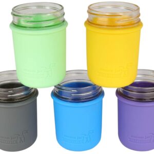 Wide Mouth Pint 16oz Silicone Sleeves/Jackets for Protecting Ball, Kerr, Canning Jars by Mason Jar Lifestyle (Ultra Violet, 2 Pack)