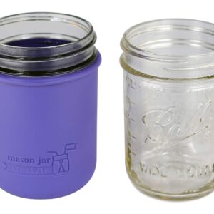 Wide Mouth Pint 16oz Silicone Sleeves/Jackets for Protecting Ball, Kerr, Canning Jars by Mason Jar Lifestyle (Ultra Violet, 2 Pack)