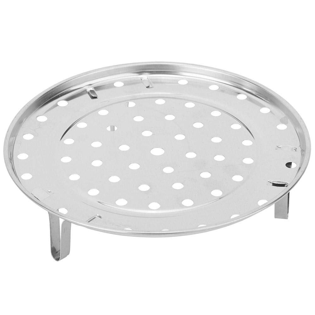 Stainless Steel Steam Holder Steam Rack Round Steaming Tray Insert for Pots, Pans, Crock Pots with Supporting Feet -Silver(S)