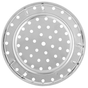 Stainless Steel Steam Holder Steam Rack Round Steaming Tray Insert for Pots, Pans, Crock Pots with Supporting Feet -Silver(S)