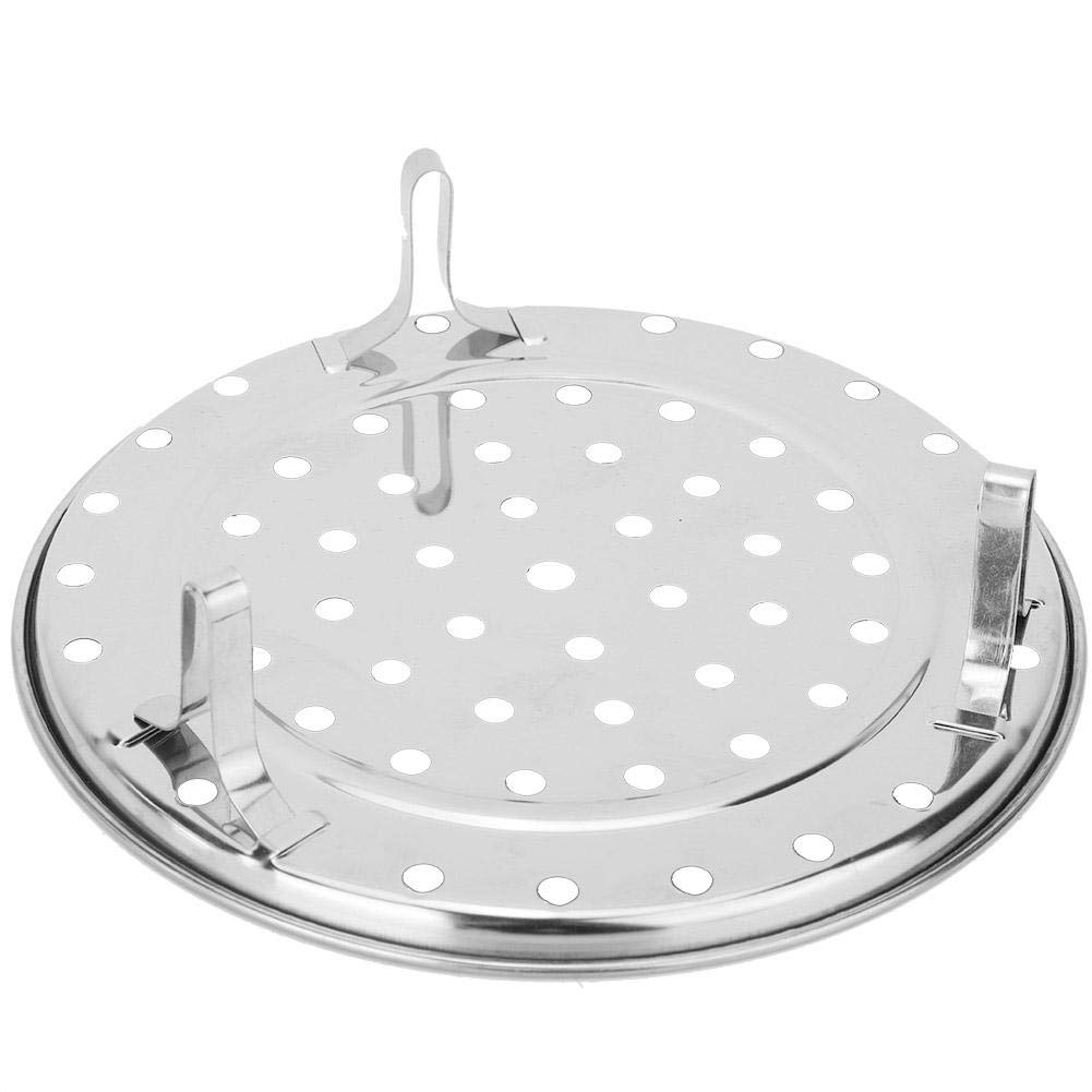 Stainless Steel Steam Holder Steam Rack Round Steaming Tray Insert for Pots, Pans, Crock Pots with Supporting Feet -Silver(S)