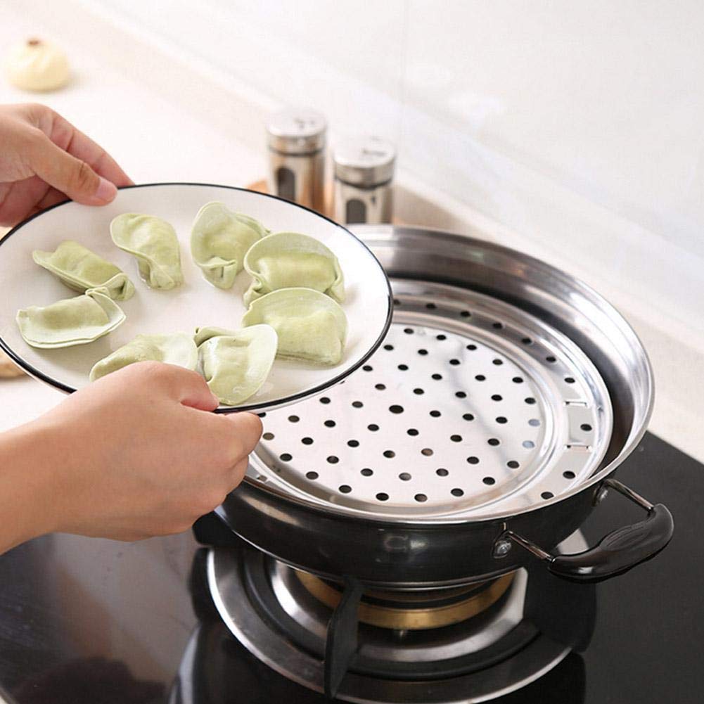 Stainless Steel Steam Holder Steam Rack Round Steaming Tray Insert for Pots, Pans, Crock Pots with Supporting Feet -Silver(S)