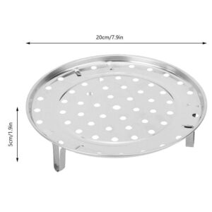 Stainless Steel Steam Holder Steam Rack Round Steaming Tray Insert for Pots, Pans, Crock Pots with Supporting Feet -Silver(S)