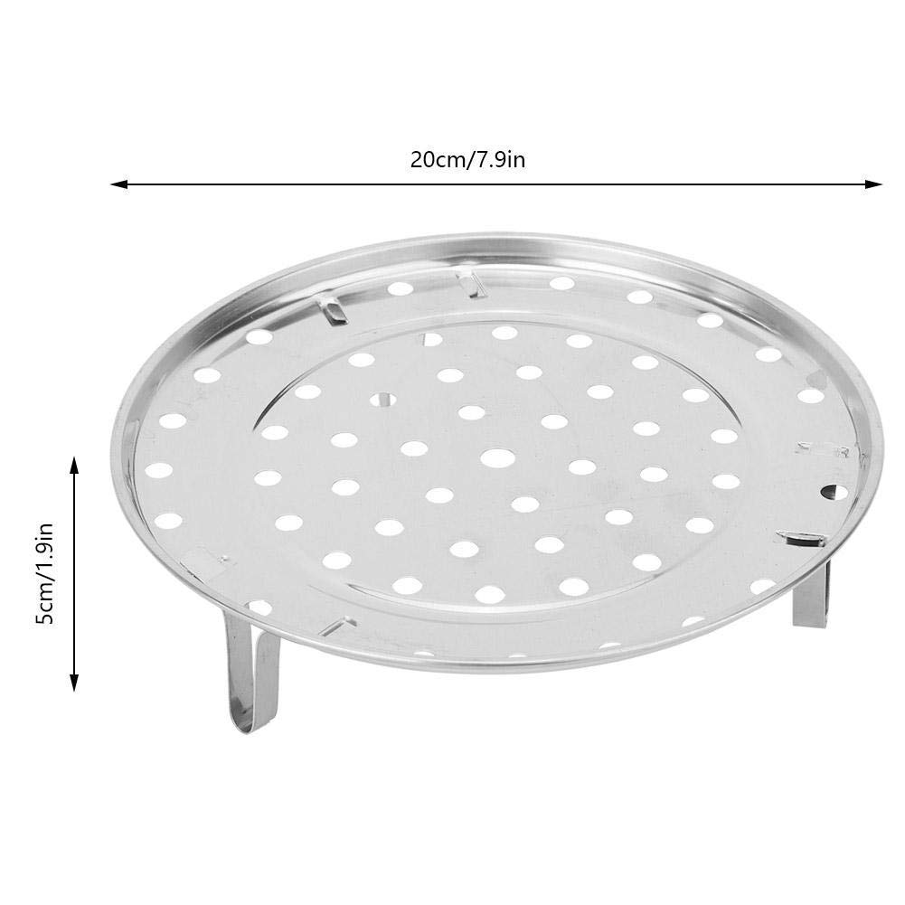 Stainless Steel Steam Holder Steam Rack Round Steaming Tray Insert for Pots, Pans, Crock Pots with Supporting Feet -Silver(S)