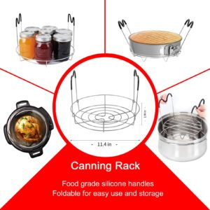 Canning Supplies Starter Kit, 304 Stainless Steel Canning Set Tools: Rack, Canning Funnel, Jar Lifter, Wrench, Tongs, Lid Lifter, Bubble Popper - Red 7 Piece