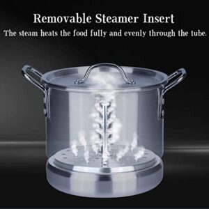 ARC 32 Quart Aluminum Tamale Steamer Pot, Crab Seafood Stock Pot w/Steamer Rack and Tube, Great for Water Bath Canning Pot, Rivet Handle, 8 Gal