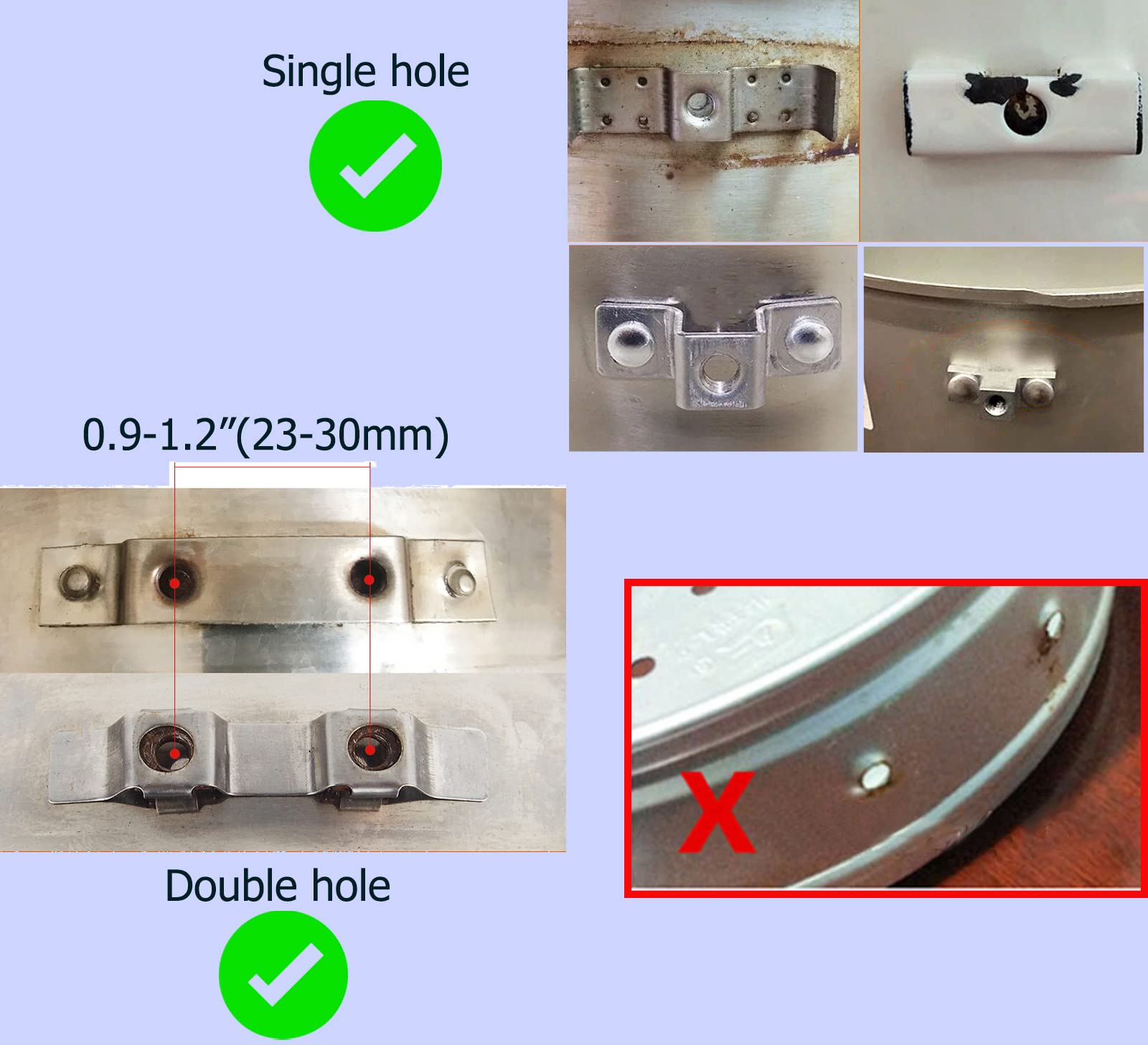 XATDOMESD Replacement Handles for Pots and Pans,Cookware Handle for Pressure Pan, Suitable for 2 or 1 Hole Type, Longth 2.6 Inch, 2PCS