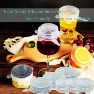 Silicone Stretch Lids, Reusable Silicone Lids Bowl Covers, 2 Sizes Silicone Covers Apply to Cans Jars Cups Food Container and Apple Pear other Fruits Sealed Lid for Cat Dog Canned Food Storage(6 pack)