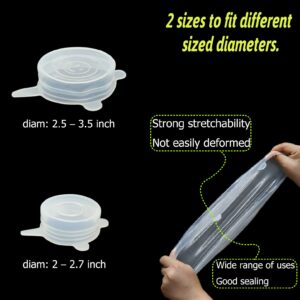 Silicone Stretch Lids, Reusable Silicone Lids Bowl Covers, 2 Sizes Silicone Covers Apply to Cans Jars Cups Food Container and Apple Pear other Fruits Sealed Lid for Cat Dog Canned Food Storage(6 pack)