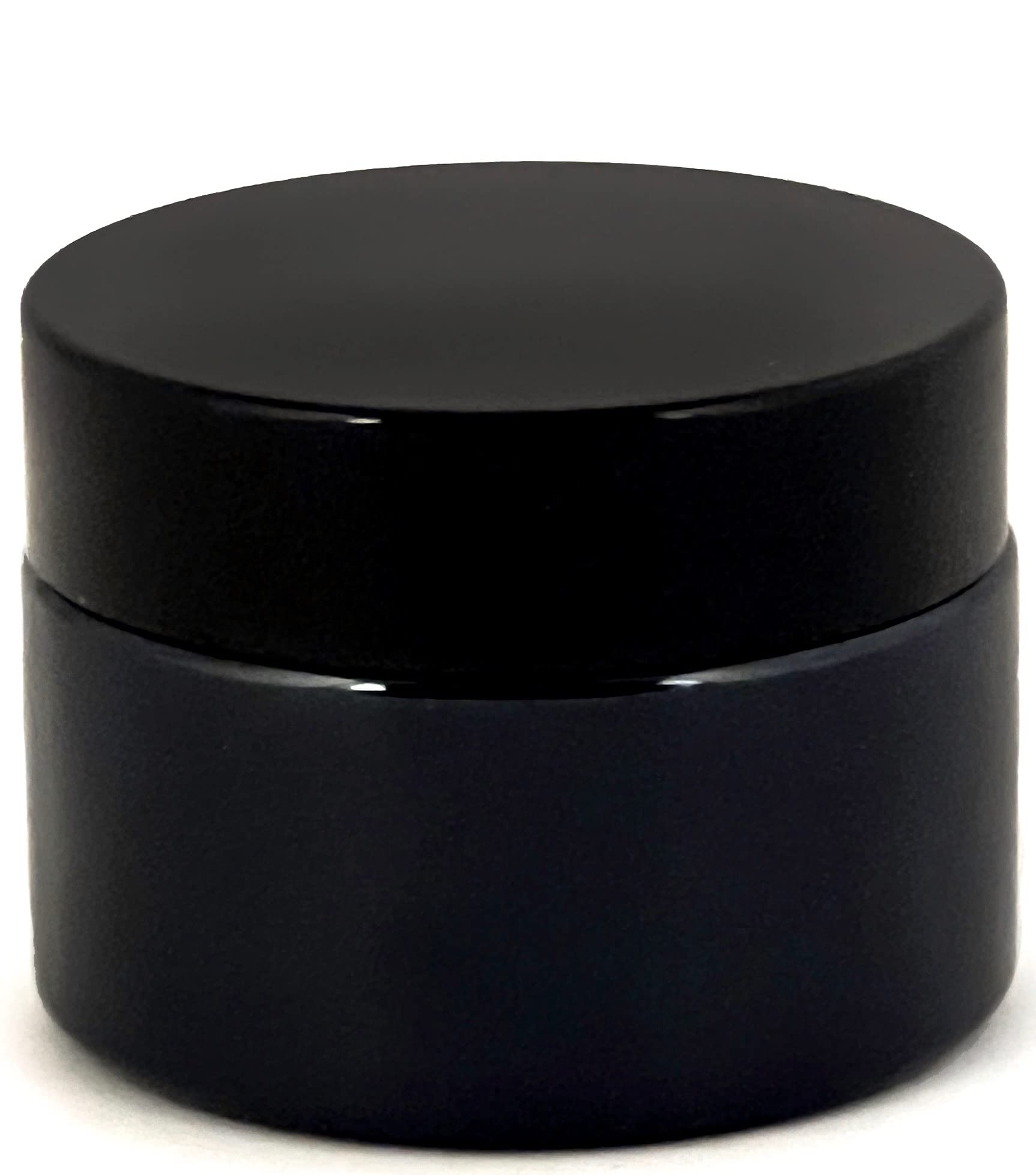 Vivaplex, 12, Black, 1 oz, Round Glass Jars, with Inner Liners and black Lids