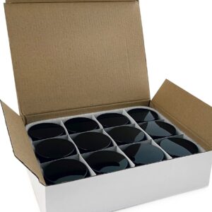 Vivaplex, 12, Black, 1 oz, Round Glass Jars, with Inner Liners and black Lids