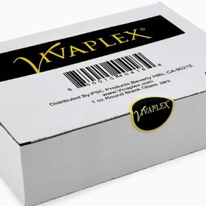 Vivaplex, 12, Black, 1 oz, Round Glass Jars, with Inner Liners and black Lids