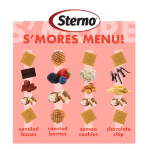 Sterno Table Top Smores Maker Kit with Easy Clean Serving Tray, Designed for Safe, Cord Free Indoor or Outdoor Fun, or Ideal for Kids, Parties, Fun Housewarming Gifts and More Red