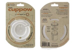 original cuppow wide with straw-tek - drinking lid for wide mouth canning jar!