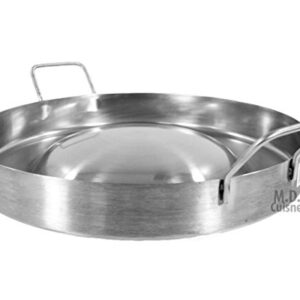 M.D.S Cuisine Cookwares Stainless Steel Comal Convex 16" Round Cook Griddle Taco Grill Pan Heavy Duty