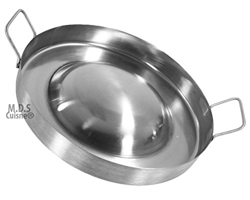 M.D.S Cuisine Cookwares Stainless Steel Comal Convex 16" Round Cook Griddle Taco Grill Pan Heavy Duty