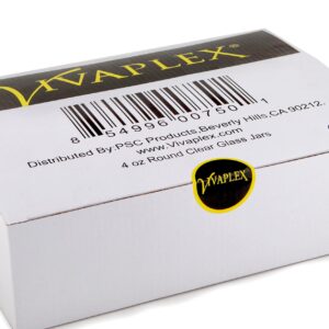 Vivaplex, 12, Clear, 4 oz, Round Glass Jars, with Inner Liners and black Lids