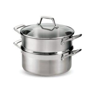 tramontina steamer set stainless steel induction-ready 5 quart, 80120/523ds