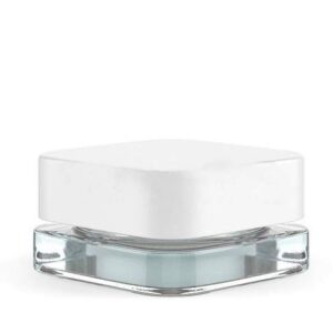 Child Proof 5ml Square jar Glass Containers (90 Pack) Square Jar | CannaAroma (White Lid)