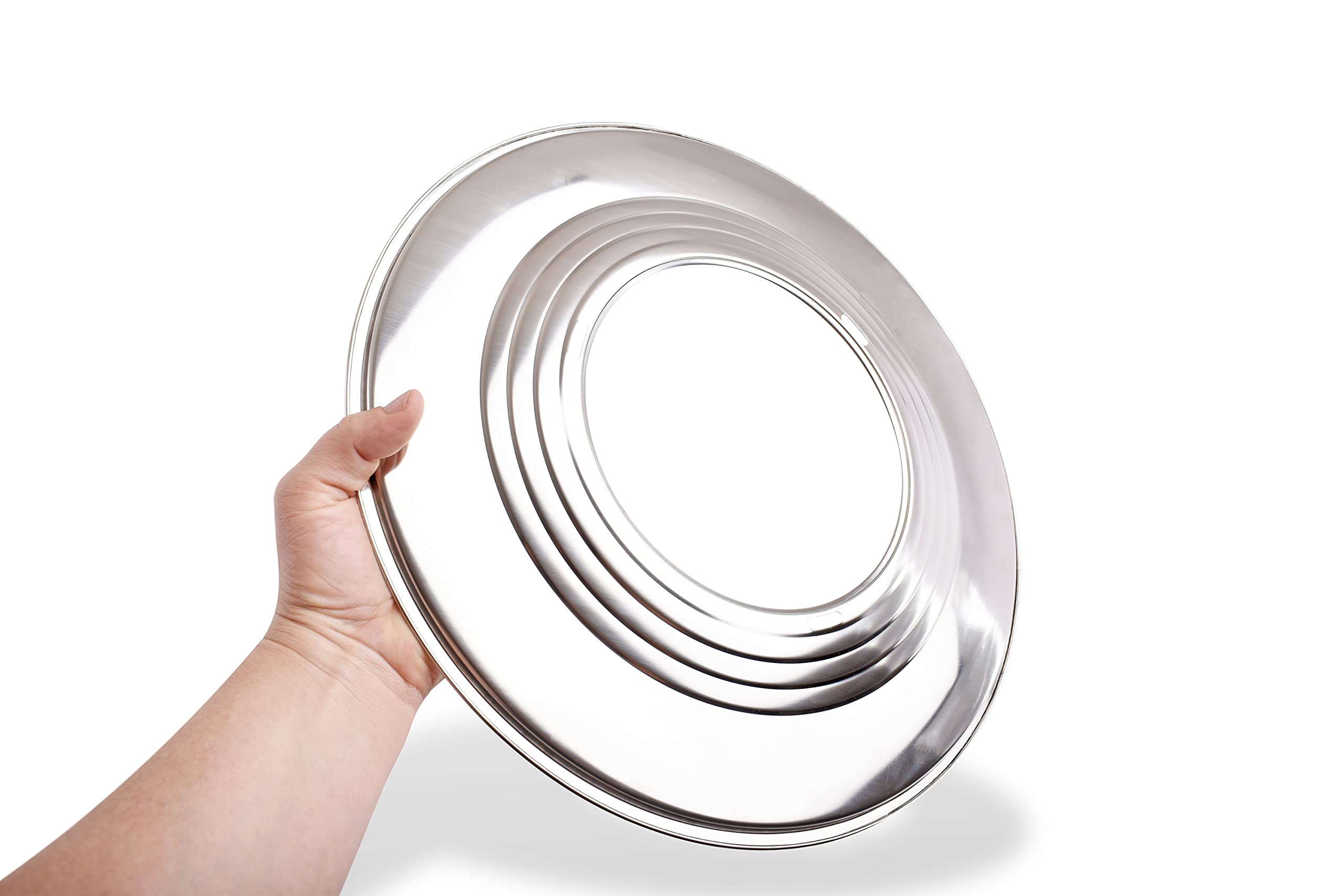 Large Bamboo Steamer Ring Adapter - Stainless Steel - fits 8 to 13 inches Steamers and Pots - 10 Paper Liners included