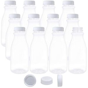 upper midland products 12 oz plastic bottles with lids, jugs plastic milk bottles for parties birthdays 12 pack