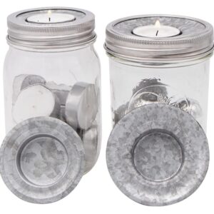 Mason Jar Lifestyle Tea Light Candle Holder Metal Lid Inserts for Mason, Ball, Canning Jars (6 Pack, Wide Mouth)