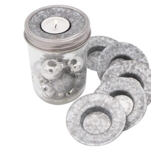 Mason Jar Lifestyle Tea Light Candle Holder Metal Lid Inserts for Mason, Ball, Canning Jars (6 Pack, Wide Mouth)