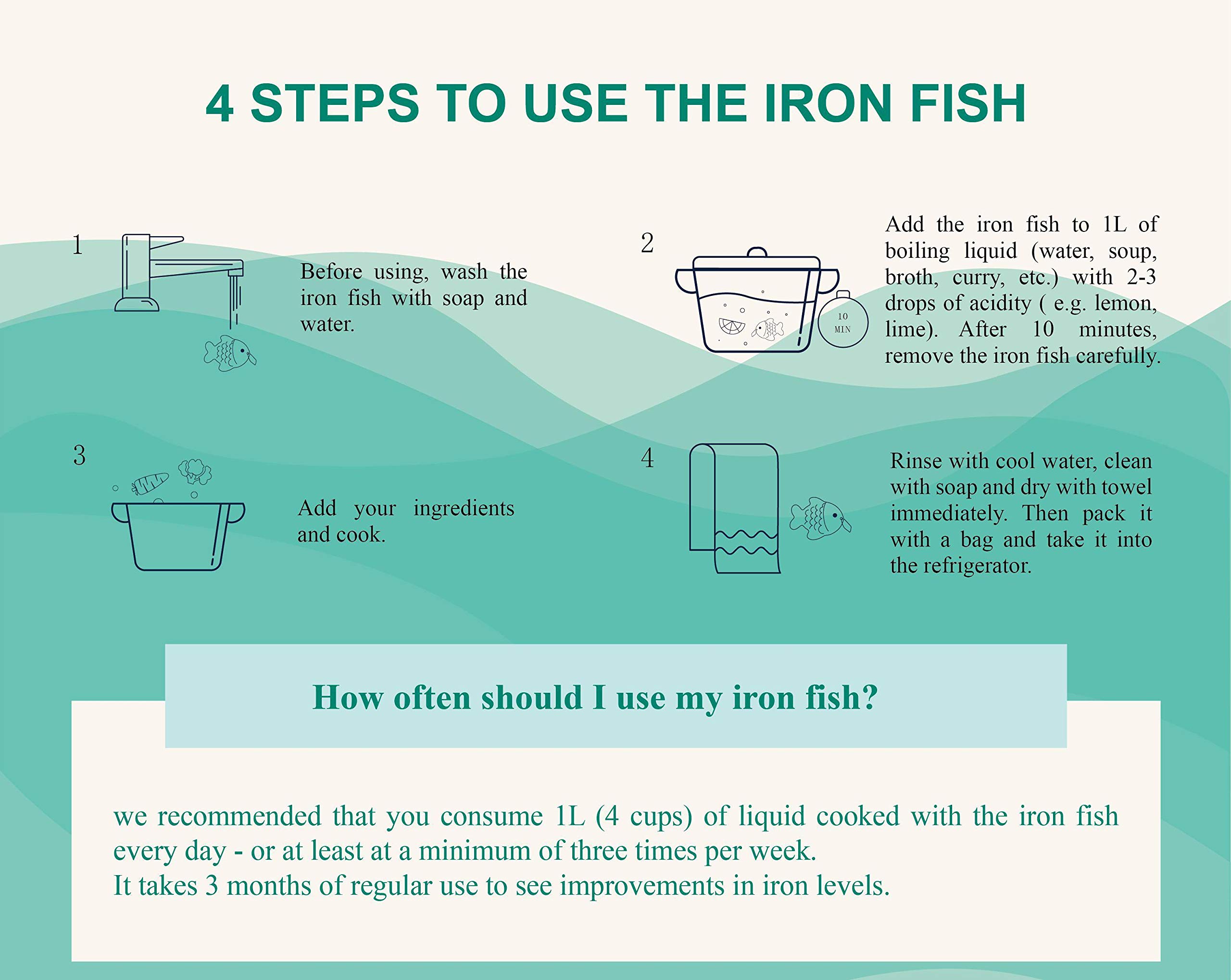 YOUIN 2 Packs of Iron Fish with Bag-A Natural Source of Iron to Reduce The Risk of Iron Deficiency,an Effective and Safe Cooking Tool to Add Iron to Food,Ideal for Pregnant Women Vegans Athletes
