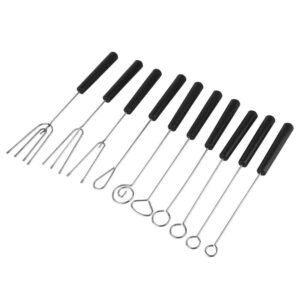 10pcs chocolate dipping fork set baking supplies stainless steel fondue forks diy decorating tool set