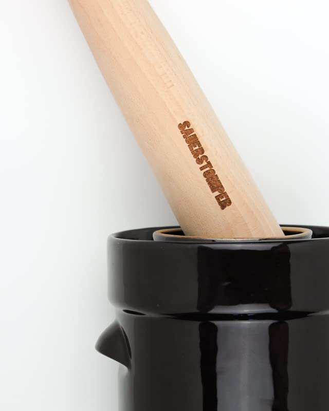 Humble House SAUERSTOMPER Sauerkraut Pounder for Mason Jars Fermentation of Vegetables Standard 12" One Piece of Solid German Beech Wood Cabbage Tamper for Packing Fermented Foods like Sauerkraut