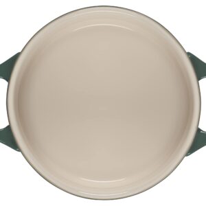 Le Creuset Olive Branch Collection Stoneware Mini Round Cocotte, 24 oz., Artichaut with Embossed Lid