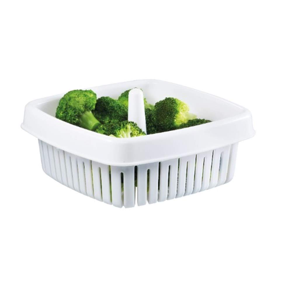 Dependable Industries BPA-Free Microwave Steamer: Cook Vegetables, Fish & Poultry with Removable Strainer & Locking Vent Lid - 2.47L