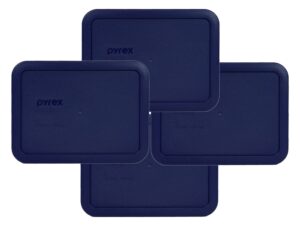 pyrex bundle - 4 items: 7210-pc 3-cup blue plastic food storage lids