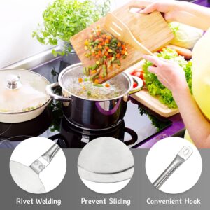 7.68 Inch and 9.25 Inch Heat Diffuser Set, Stainless Steel Induction Cooker Diffuser Plate with Stainless Handle for Gas Stove Glass Cooktop Converter, Induction Hob Pans