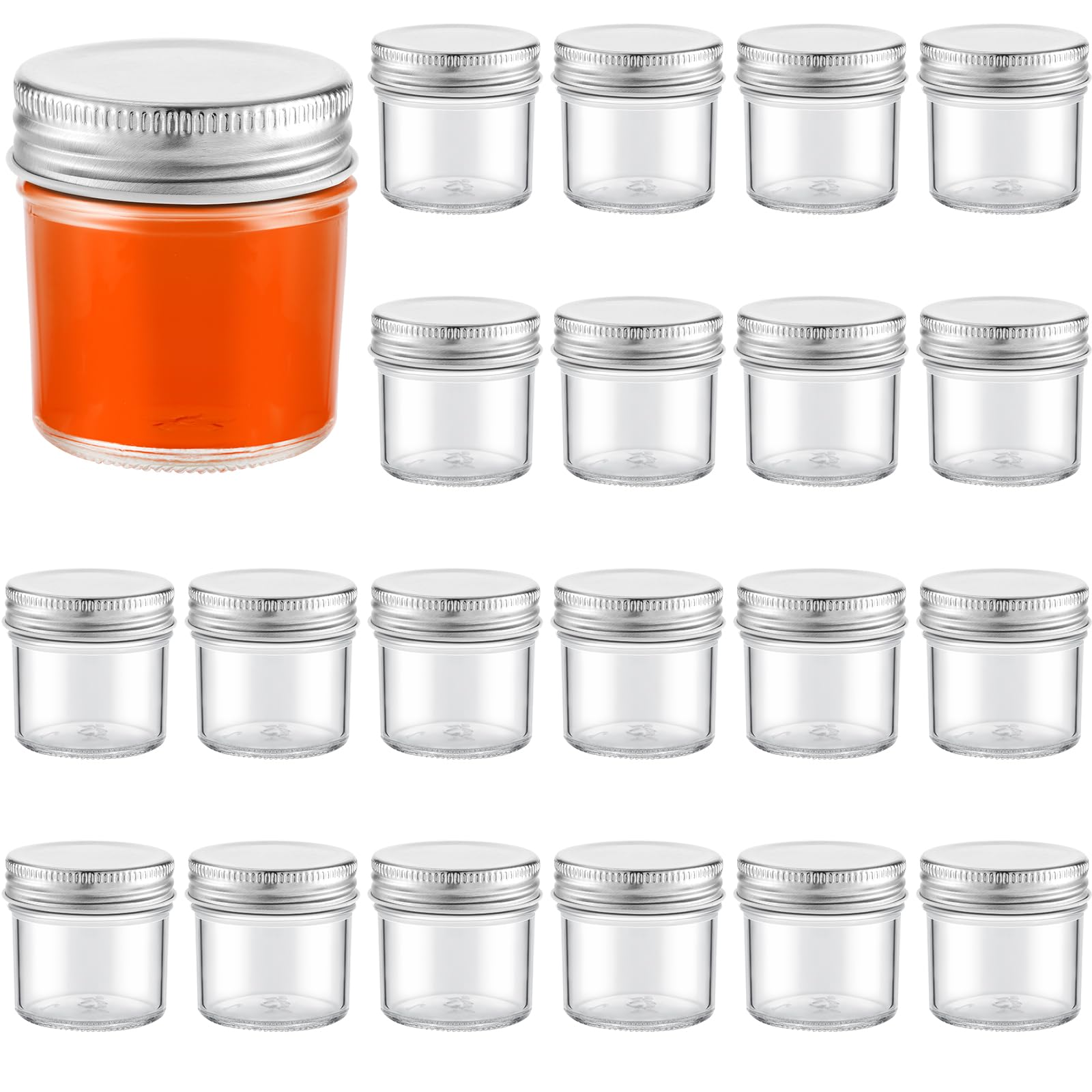 24 Pcs Mini Mason Jar Shot Glasses 2 oz Mason Jars with Lids Leak Proof for Shots, Drinks, Favors, Candles, Desserts, Crafts, Juice, Beer and Party