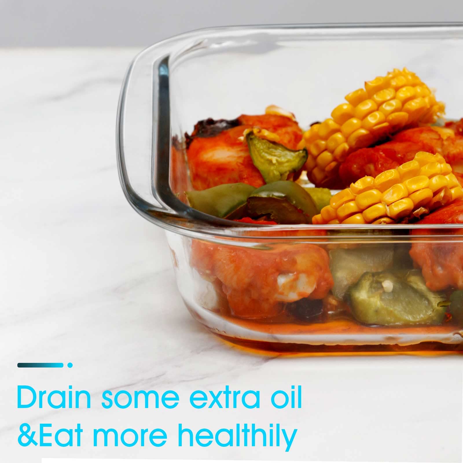 DMAR 2-Quart Glass Baking Dish for Oven ，(8×12inch) small glass pan, reduce the fat intake-1 Piece