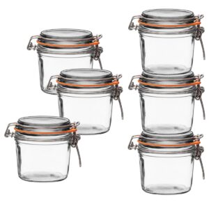 le parfait super terrine jar | 12oz (pack of 6) 350ml french glass jar, airtight rubber seal & glass lid | glass jars for kitchen organization and storage containers for essentials