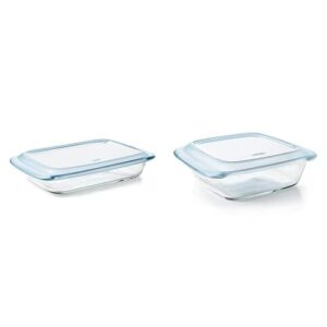oxo good grips glass baking dishes with lids (3 qt and 2 qt)