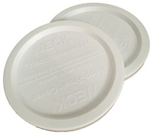 weck jar keep-fresh plastic lids, 2-pack (large) fits 740, 741, 742, 743, 738, 739, 744, 745, 748, 974 (large = 100mm / 4)