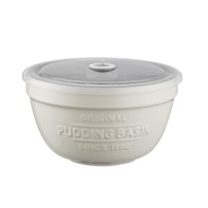 mason cash innovative kitchen all purpose bowl with lid, off-white, 16 x 16 x 9 cm