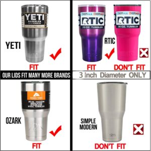 2 SPILL PROOF 20 oz - Sliding Lids for Yeti & Old NO LEAK & Splash Proof & Sealed Replacement Silicon Slider Locking Closure, Fit Ozark, Open/Close, Straw Friendly