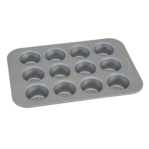 usa pan american bakeware classics 12 cup cupcake and muffin baking pan, aluminized steel