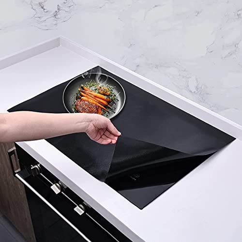 Large Induction Cooktop Protector Mat, (Magnetic) Electric Stove Burner Covers Anti-strike&Anti-scratch as Glass Top Stove Cover,Silicone Induction Cooktop Mat for Electric Stove Top By KitchenRaku