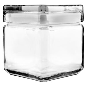 anchor hocking 1-quart stackable jars with glass lids, set of 4