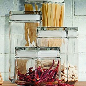 Anchor Hocking 1-Quart Stackable Jars with Glass Lids, Set of 4